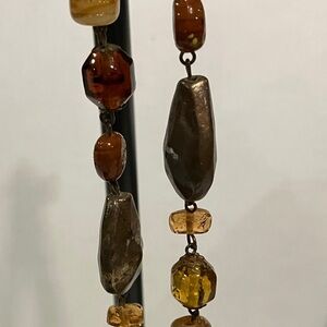 Vintage Amber and Gold Beaded Necklace